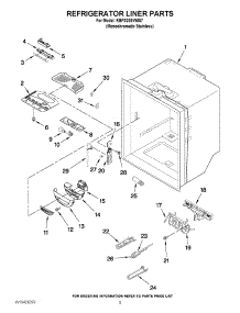 03 - Refrigerator Liner Parts parts for Kitchenaid Refrigerator KBFS20EVMS7 from AppliancePartsPros.com