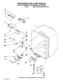 03 - Refrigerator Liner Parts parts for Kitchenaid Refrigerator KBFS25EWMS4 from AppliancePartsPros.com