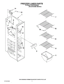 04 - Freezer Liner Parts parts for Kitchenaid Refrigerator KSRS25MWMS03 from AppliancePartsPros.com