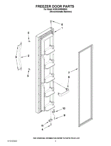 07 - Freezer Door Parts parts for Kitchenaid Refrigerator KSRS25MWMS03 from AppliancePartsPros.com