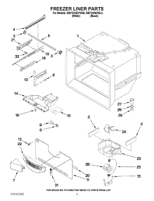 02 - Freezer Liner Parts parts for Kitchenaid Refrigerator KBFS20EVBL5 from AppliancePartsPros.com