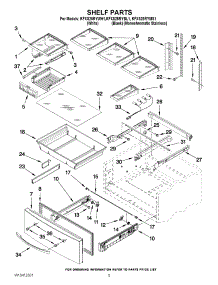 03 - Shelf Parts parts for Kitchenaid Refrigerator KFXS25RYMS1 from AppliancePartsPros.com