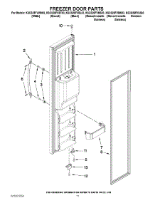 07 - Freezer Door Parts parts for Kitchenaid Refrigerator KSCS25FVBL03 from AppliancePartsPros.com