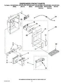 08 - Dispenser Front Parts parts for Kitchenaid Refrigerator KSCS25FVMK03 from AppliancePartsPros.com