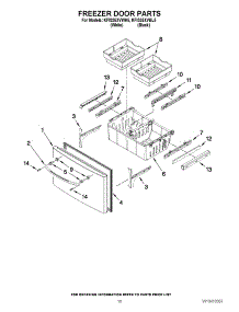 09 - Freezer Door Parts parts for Kitchenaid Refrigerator KFIS25XVWH5 from AppliancePartsPros.com