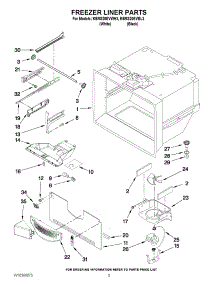 03 - Freezer Liner Parts parts for Kitchenaid Refrigerator KBRS20EVWH3 from AppliancePartsPros.com
