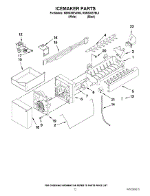 07 - Icemaker Parts parts for Kitchenaid Refrigerator KBRS20EVWH3 from AppliancePartsPros.com