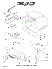 02 - Freezer Liner Parts parts for Kitchenaid Refrigerator KBFS20EVBL4 from AppliancePartsPros.com