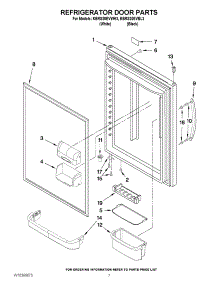 04 - Refrigerator Door Parts parts for Kitchenaid Refrigerator KBRS20EVBL3 from AppliancePartsPros.com