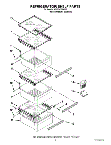 03 - Refrigerator Shelf Parts parts for Kitchenaid Refrigerator KSF26C7XYY00 from AppliancePartsPros.com
