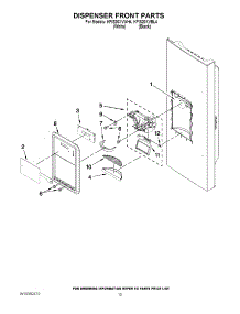 08 - Dispenser Front Parts parts for Kitchenaid Refrigerator KFIS20XVBL4 from AppliancePartsPros.com