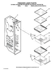 04 - Freezer Liner Parts parts for Kitchenaid Refrigerator KSC24C8EYB00 from AppliancePartsPros.com