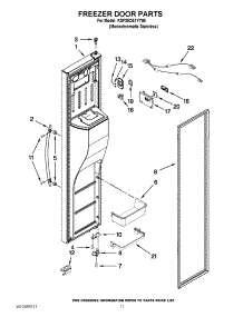 08 - Freezer Door Parts parts for Kitchenaid Refrigerator KSF26C6XYY00 from AppliancePartsPros.com