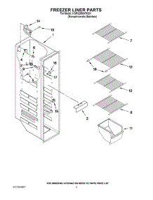 04 - Freezer Liner Parts parts for Kitchenaid Refrigerator KSRS25MWMS01 from AppliancePartsPros.com