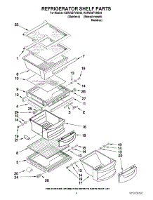 03 - Refrigerator Shelf Parts parts for Kitchenaid Refrigerator KSRV22FVSS03 from AppliancePartsPros.com