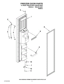 06 - Freezer Door Parts parts for Kitchenaid Refrigerator KSRV22FVMS03 from AppliancePartsPros.com
