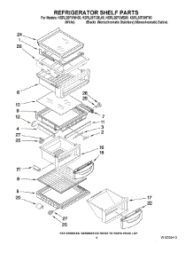 03 - Refrigerator Shelf Parts parts for Kitchenaid Refrigerator KSRL25FXWH00 from AppliancePartsPros.com