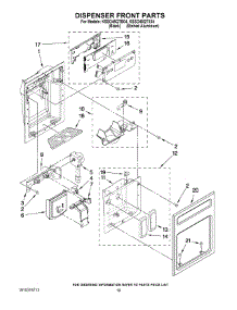 12 - Dispenser Front Parts parts for Kitchenaid Refrigerator KSSO48QTB04 from AppliancePartsPros.com
