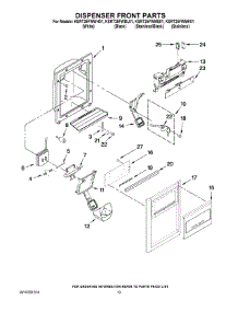08 - Dispenser Front Parts parts for Kitchenaid Refrigerator KSRT25FWBL01 from AppliancePartsPros.com