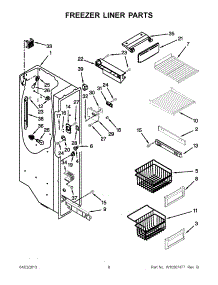 04 - Freezer Liner Parts parts for Kitchenaid Refrigerator KSCS23FVWH02 from AppliancePartsPros.com