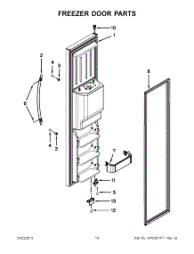 07 - Freezer Door Parts parts for Kitchenaid Refrigerator KSCS23FVSS02 from AppliancePartsPros.com