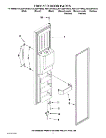 07 - Freezer Door Parts parts for Kitchenaid Refrigerator KSCS25FVMK02 from AppliancePartsPros.com