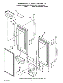 04 - Refrigerator Door Parts parts for Kitchenaid Refrigerator KBFS25EWWH1 from AppliancePartsPros.com