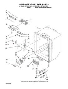 03 - Refrigerator Liner Parts parts for Kitchenaid Refrigerator KBFS25EVWH1 from AppliancePartsPros.com