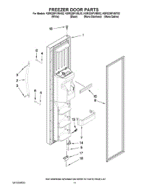 07 - Freezer Door Parts parts for Kitchenaid Refrigerator KSRG25FVMS02 from AppliancePartsPros.com