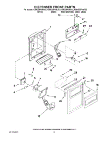 08 - Dispenser Front Parts parts for Kitchenaid Refrigerator KSRG25FVMT02 from AppliancePartsPros.com