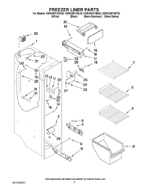 04 - Freezer Liner Parts parts for Kitchenaid Refrigerator KSRG25FVWH02 from AppliancePartsPros.com