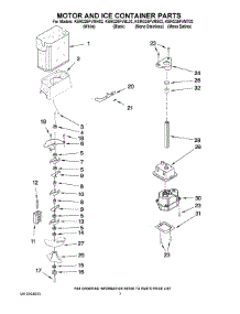 05 - Motor And Ice Container Parts parts for Kitchenaid Refrigerator KSRG25FVWH02 from AppliancePartsPros.com