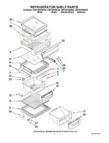 03 - Refrigerator Shelf Parts parts for Kitchenaid Refrigerator KSRT25FWMS00 from AppliancePartsPros.com