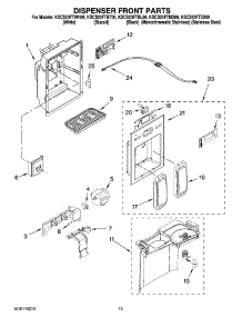 08 - Dispenser Front Parts parts for Kitchenaid Refrigerator KSCS23FTSS00 from AppliancePartsPros.com