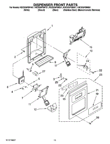 08 - Dispenser Front Parts parts for Kitchenaid Refrigerator KSCS25FSBL01 from AppliancePartsPros.com