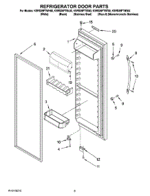 06 - Refrigerator Door Parts parts for Kitchenaid Refrigerator KSRS25FTSS00 from AppliancePartsPros.com