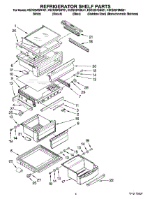 03 - Refrigerator Shelf Parts parts for Kitchenaid Refrigerator KSCS25FSBT01 from AppliancePartsPros.com