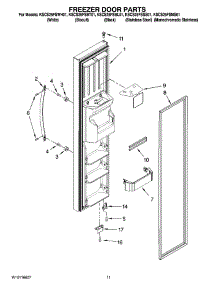 07 - Freezer Door Parts parts for Kitchenaid Refrigerator KSCS25FSSS01 from AppliancePartsPros.com