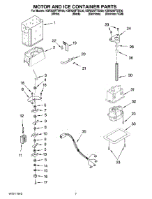 05 - Motor And Ice Container Parts parts for Kitchenaid Refrigerator KSRX25FTWH00 from AppliancePartsPros.com