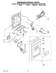 08 - Dispenser Front Parts parts for Kitchenaid Refrigerator KSRX25FTWH00 from AppliancePartsPros.com