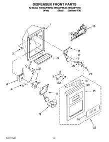 09 - Dispenser Front Parts parts for Kitchenaid Refrigerator KSRX22FTST00 from AppliancePartsPros.com
