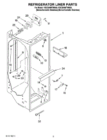 02 - Refrigerator Liner Parts parts for Kitchenaid Refrigerator KSCS25MTMS00 from AppliancePartsPros.com