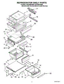 03 - Refrigerator Shelf Parts parts for Kitchenaid Refrigerator KSCS25MTMS00 from AppliancePartsPros.com