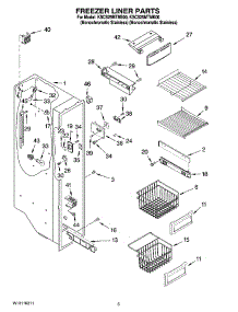 04 - Freezer Liner Parts parts for Kitchenaid Refrigerator KSCS25MTMS00 from AppliancePartsPros.com