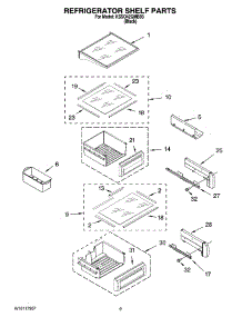 07 - Refrigerator Shelf Parts parts for Kitchenaid Refrigerator KSSO42QMB03 from AppliancePartsPros.com