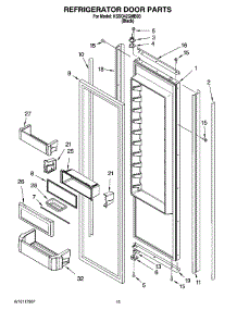 10 - Refrigerator Door Parts parts for Kitchenaid Refrigerator KSSO42QMB03 from AppliancePartsPros.com