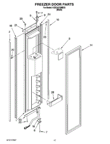 11 - Freezer Door Parts parts for Kitchenaid Refrigerator KSSO42QMB03 from AppliancePartsPros.com