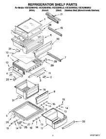 03 - Refrigerator Shelf Parts parts for Kitchenaid Refrigerator KSCS25INMS02 from AppliancePartsPros.com