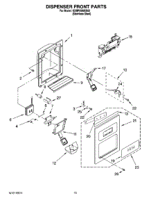 08 - Dispenser Front Parts parts for Kitchenaid Refrigerator KSBP25INSS02 from AppliancePartsPros.com
