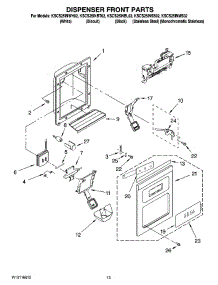 08 - Dispenser Front Parts parts for Kitchenaid Refrigerator KSCS25INBT02 from AppliancePartsPros.com